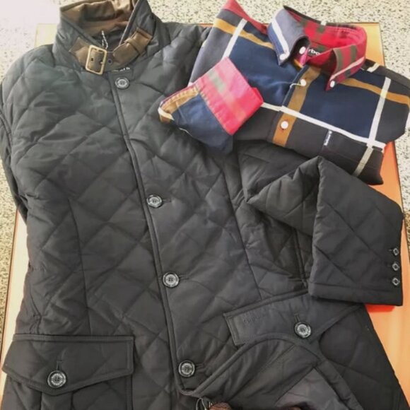 BARBOUR LUTZ Men's Quilted Jacket in Navy MSRP$380 Rugged & Sophisticated - Picture 12 of 16